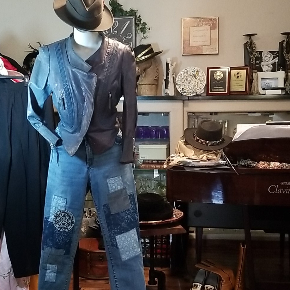 Chico's mid-rise Patchwork Boyfriend Jean